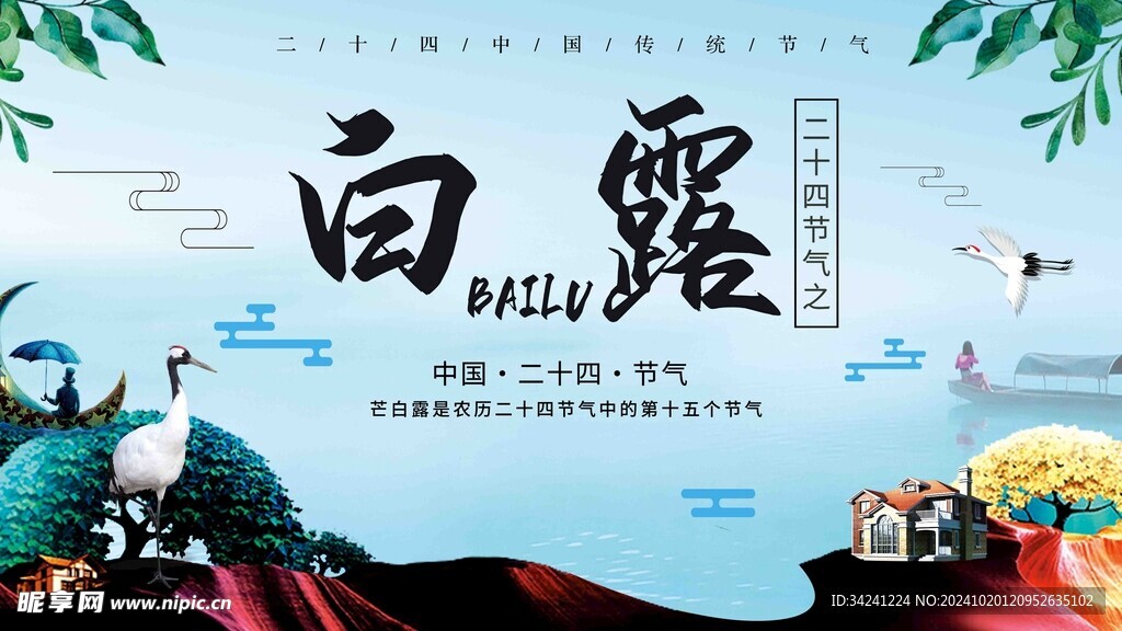 白露节气宣传海报展板