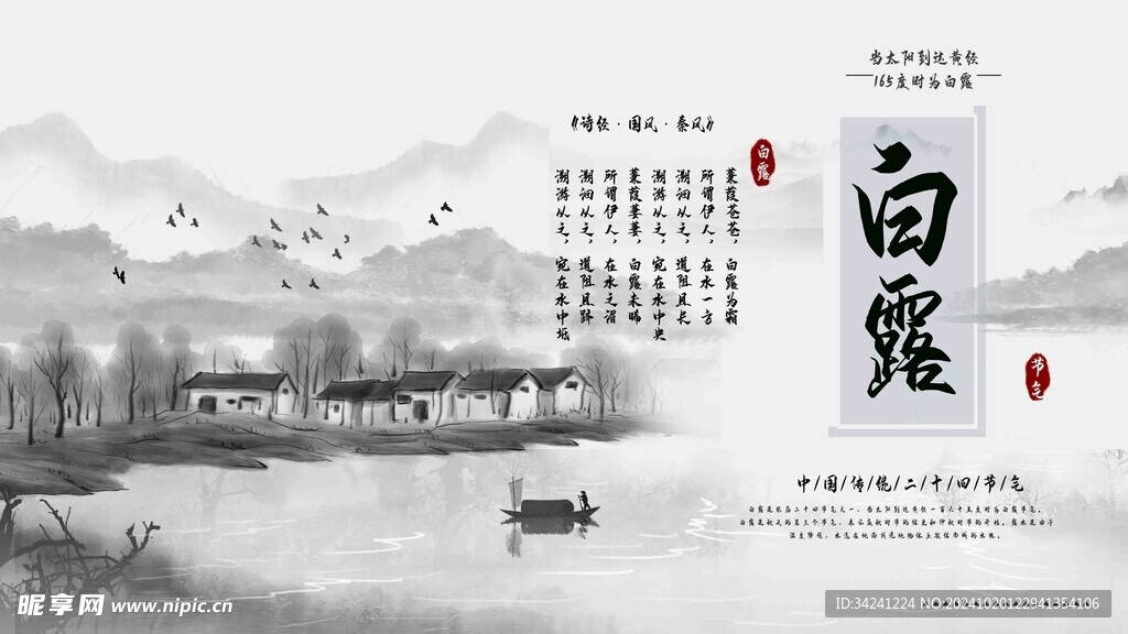 白露节气宣传海报展板