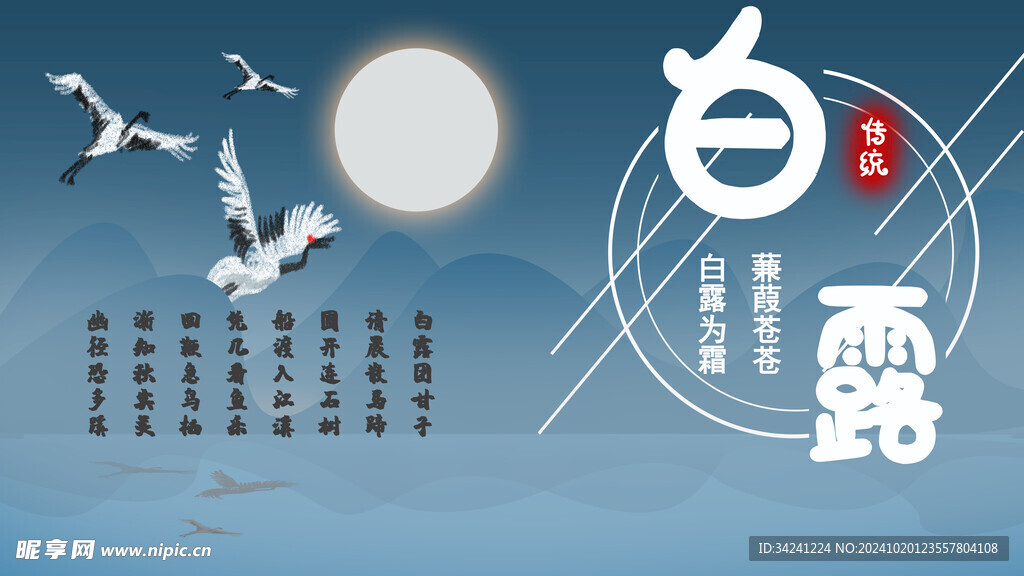 白露节气宣传海报展板