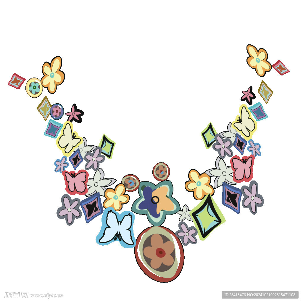 卡通蝴蝶花图案设计