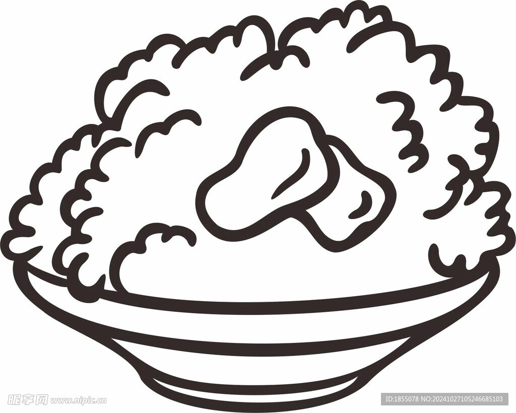 手绘鸡腿大米饭