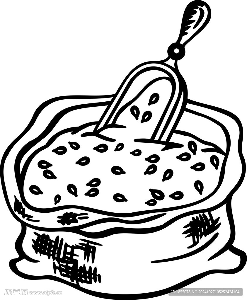 大米简笔画 米袋