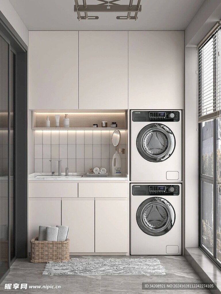 全屋定制柜子衣柜阳台柜洗衣机柜