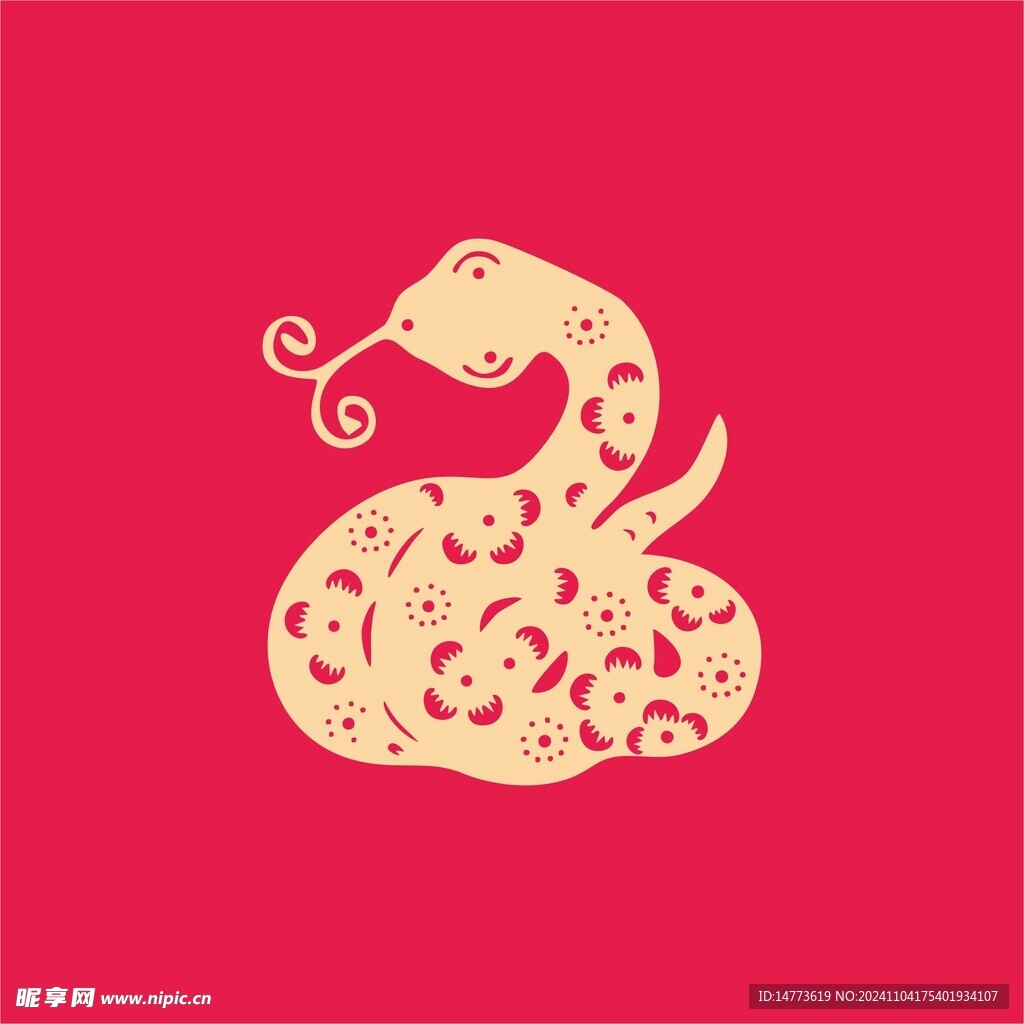 2025年蛇年剪纸图腾矢量图案