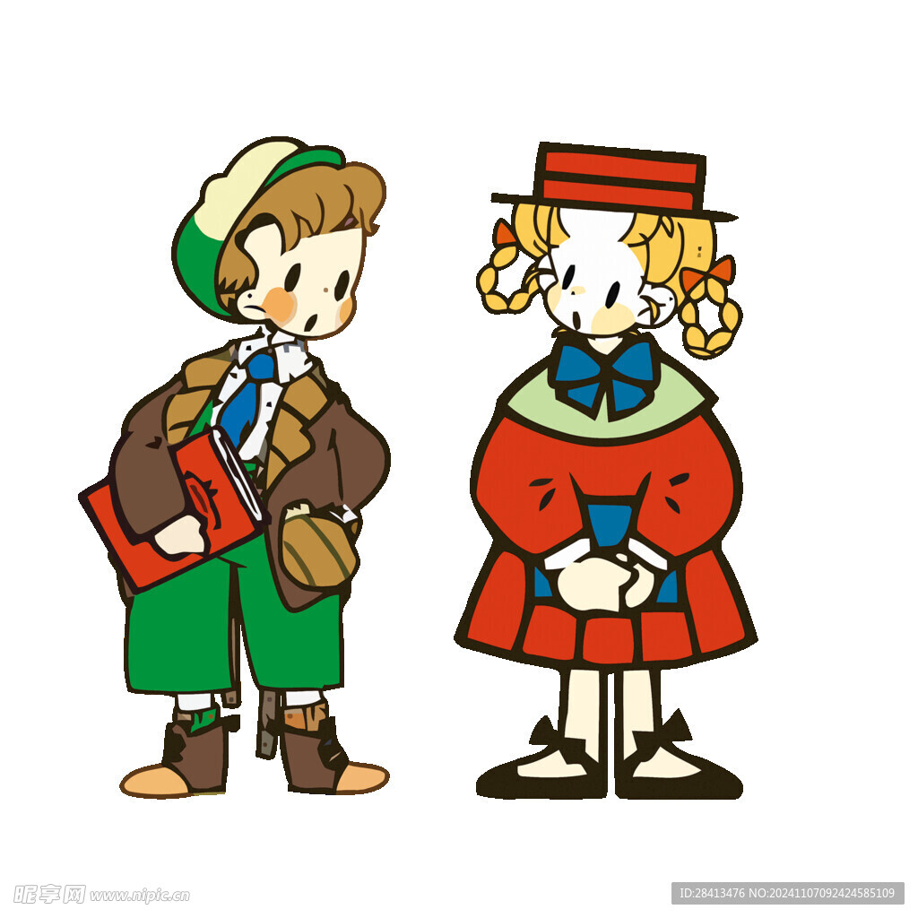 卡通男女孩印花图案