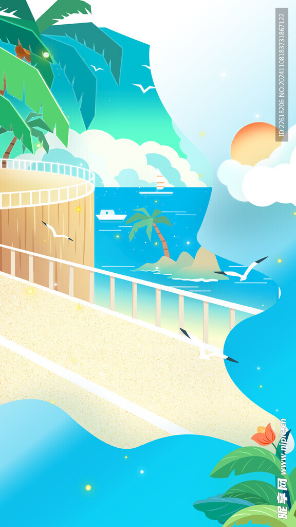 夏天游玩特惠海报素材