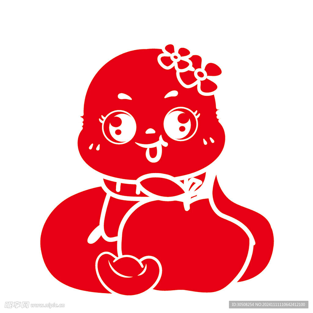 卡通蛇IP 吉祥物 线稿插画 