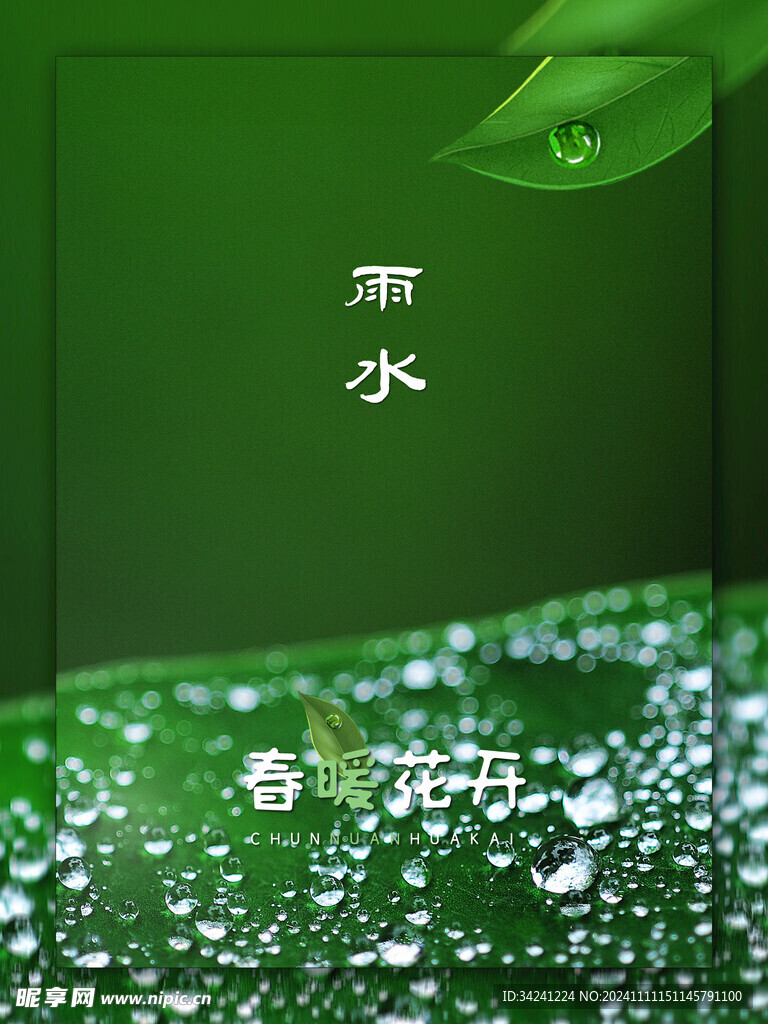 雨水节海报展板素材