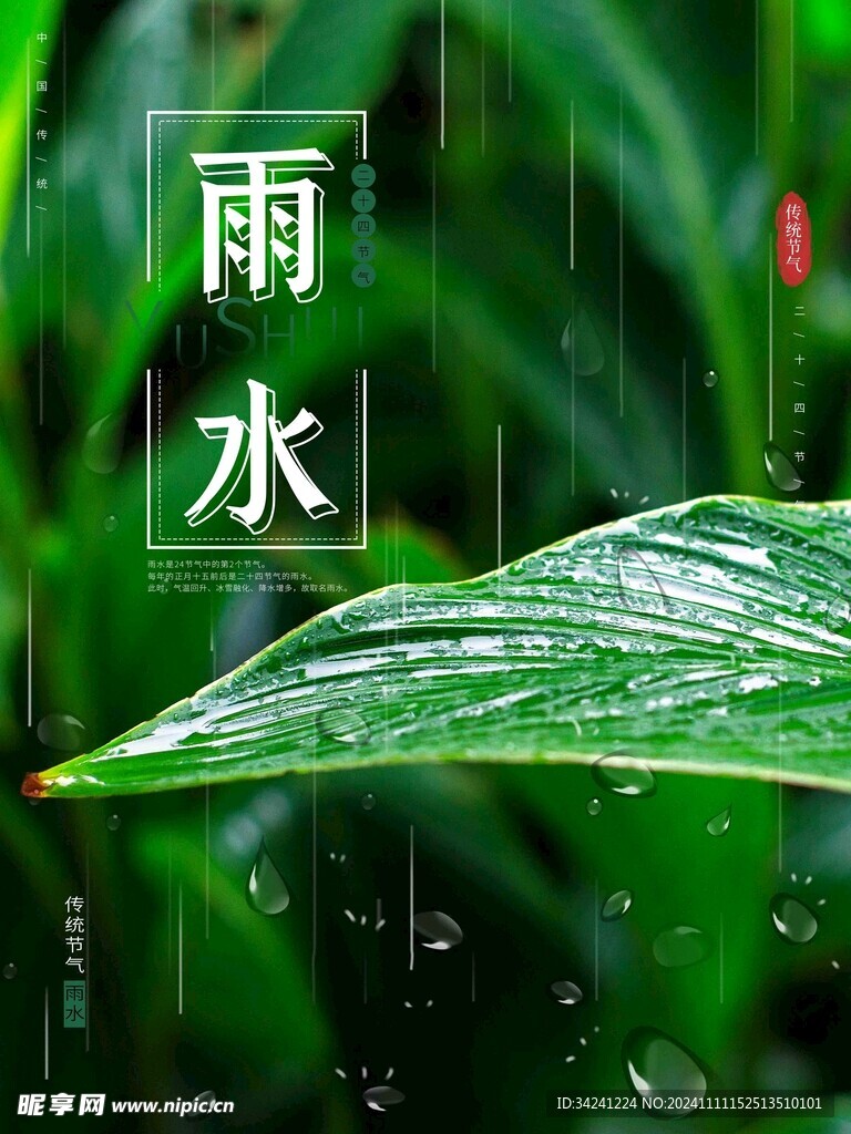 雨水节海报展板素材