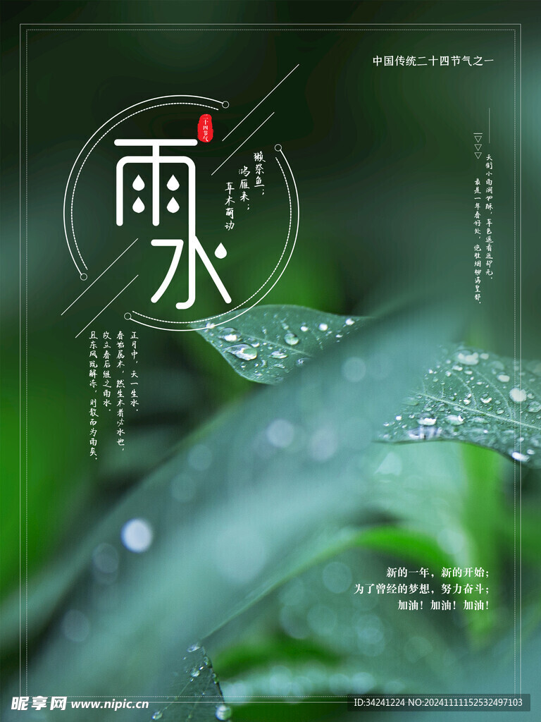 雨水节海报展板素材