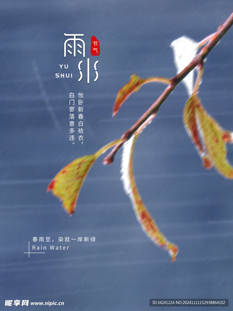 雨水节海报展板素材