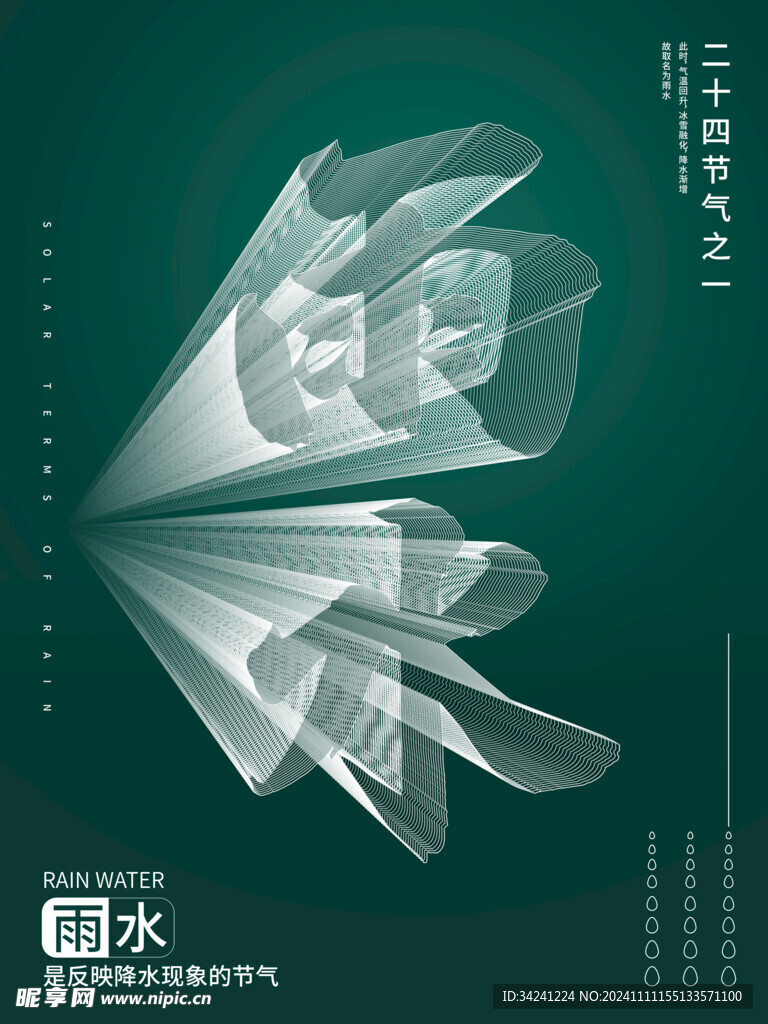雨水节海报展板素材