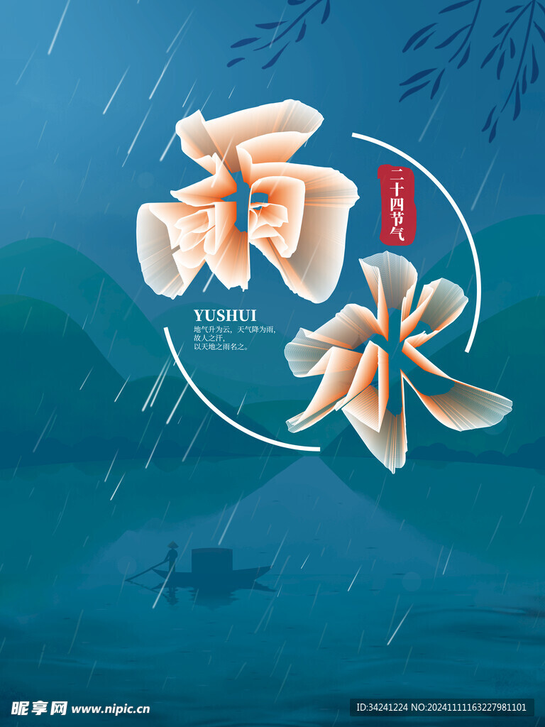 雨水节海报展板素材