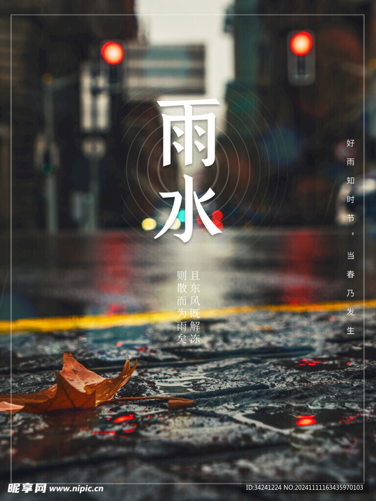 雨水节海报展板素材