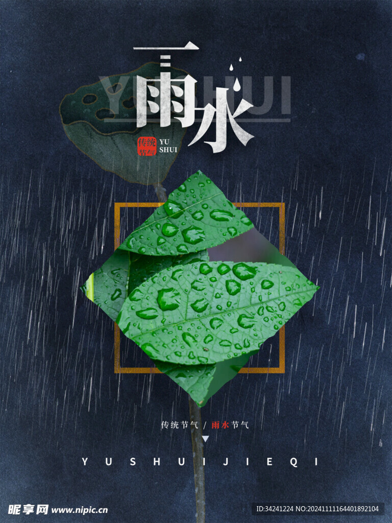 雨水节海报展板素材