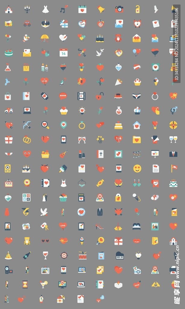 婚礼相关类图标UI