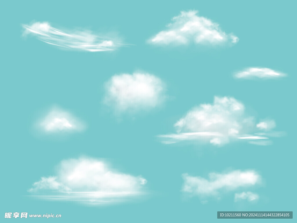 逼真的矢量云朵