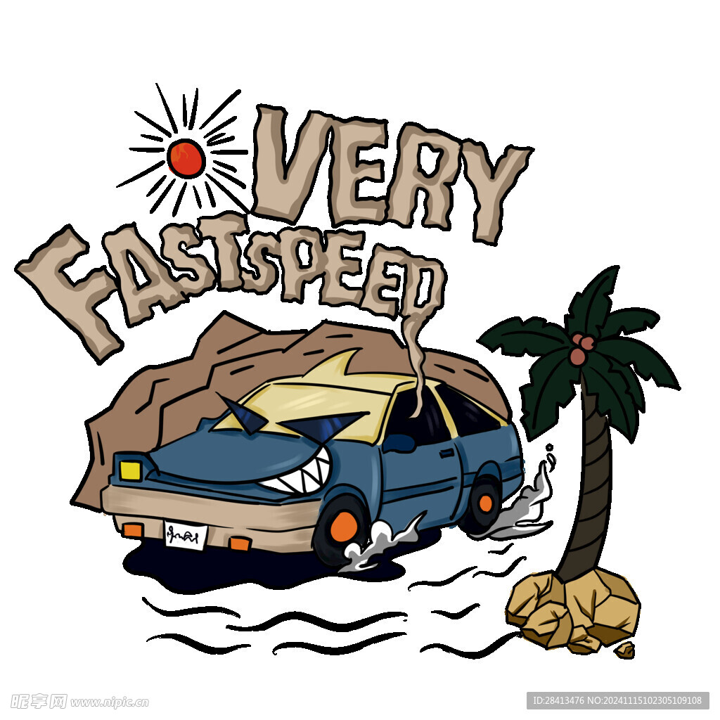 卡通汽车印花图案设计