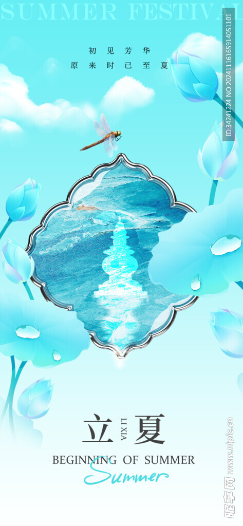 立夏节海报展板素材