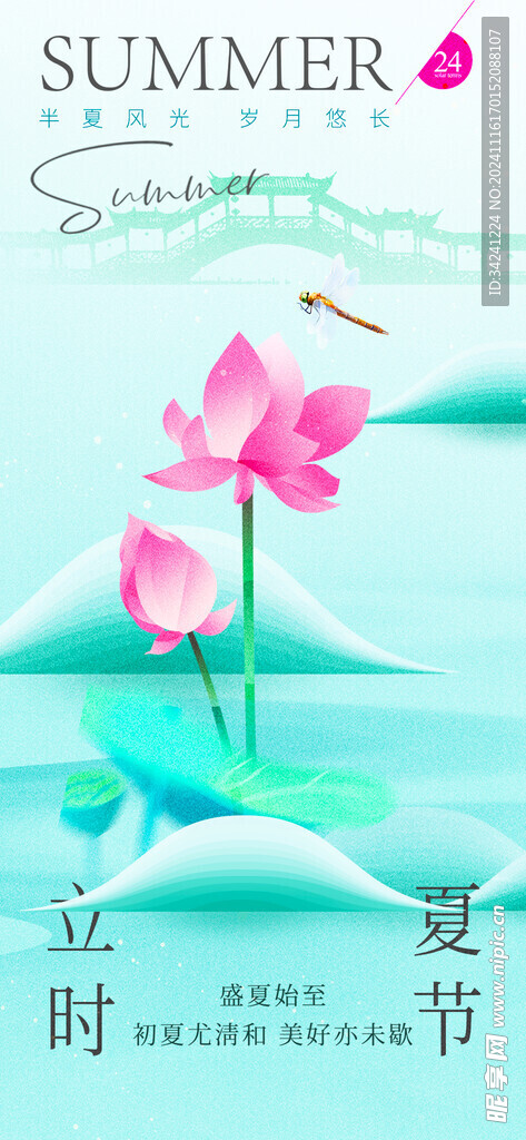 立夏节海报展板素材