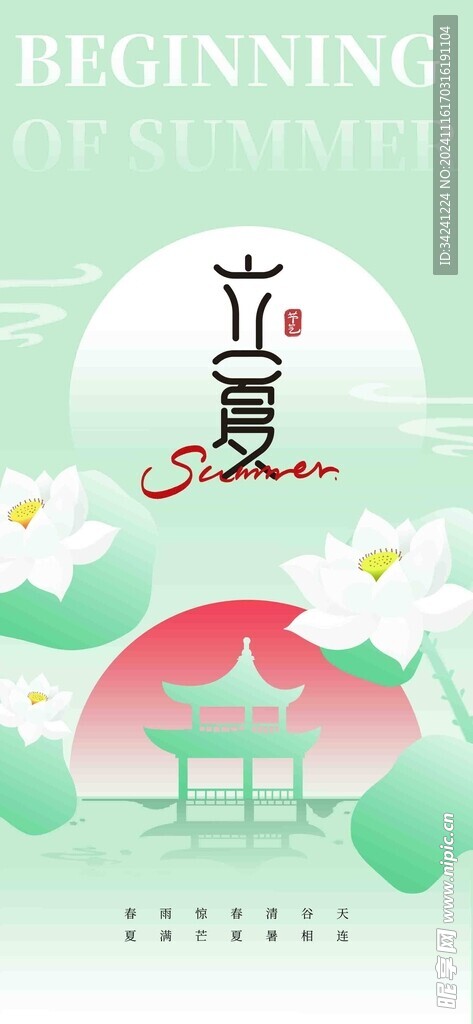 立夏节海报展板素材