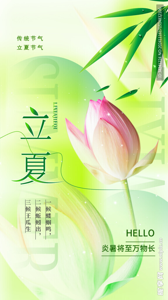 立夏节海报展板素材