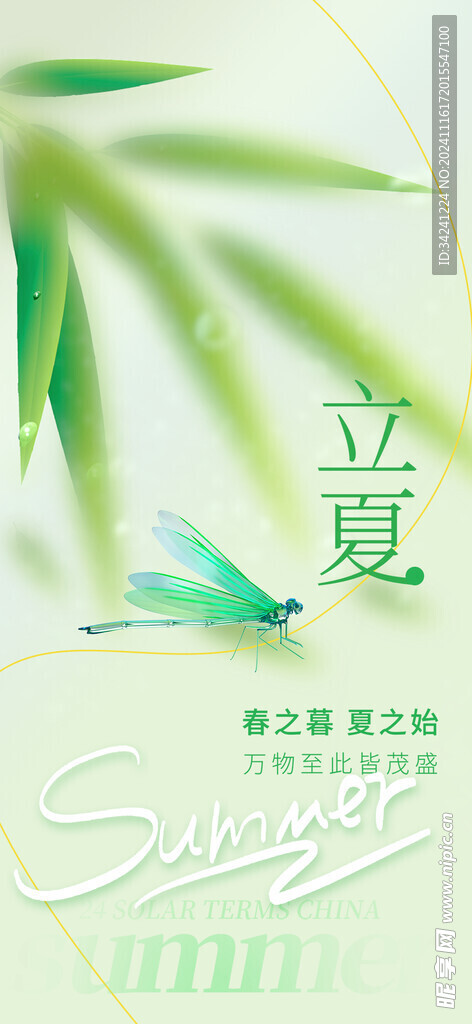 立夏节海报展板素材