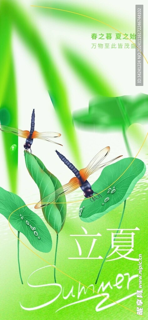 立夏节海报展板素材