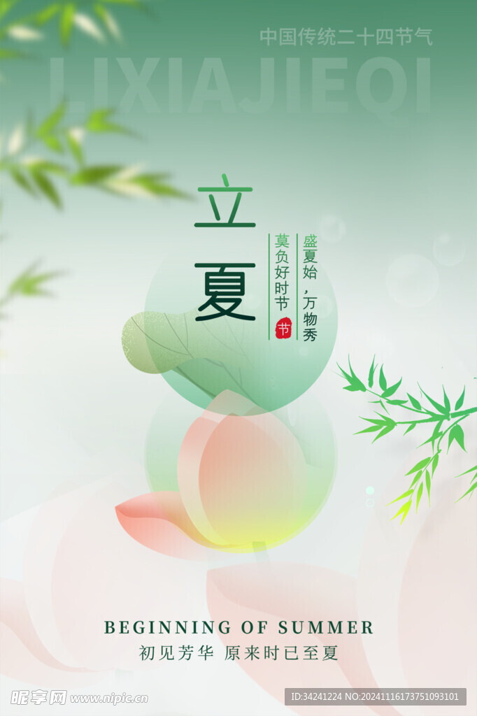 立夏节海报展板素材