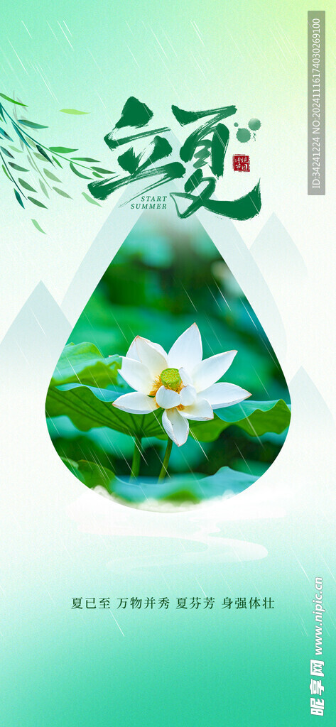 立夏节海报展板素材