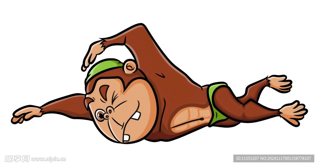 专业游泳者黑猩猩池游泳