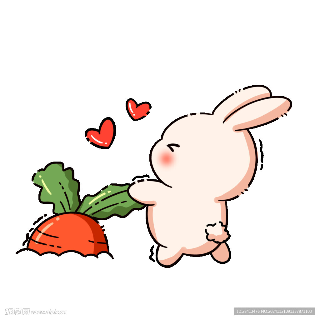 卡通萝卜兔印花图案设计