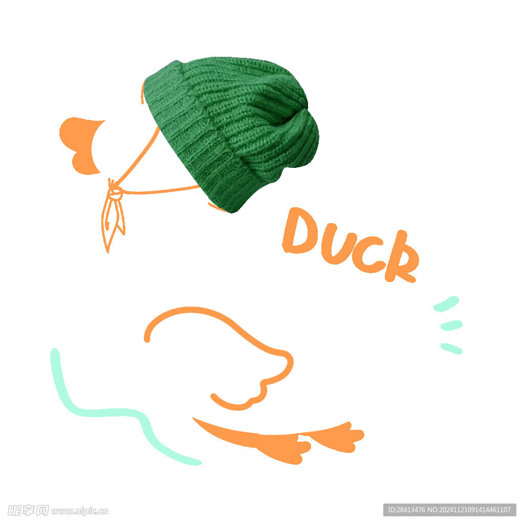 卡通悠闲鸭印花图案设计