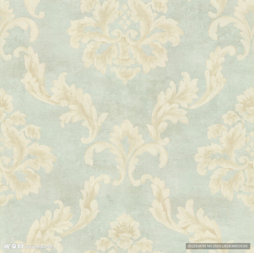 欧式大马士革壁纸图案图形一个设