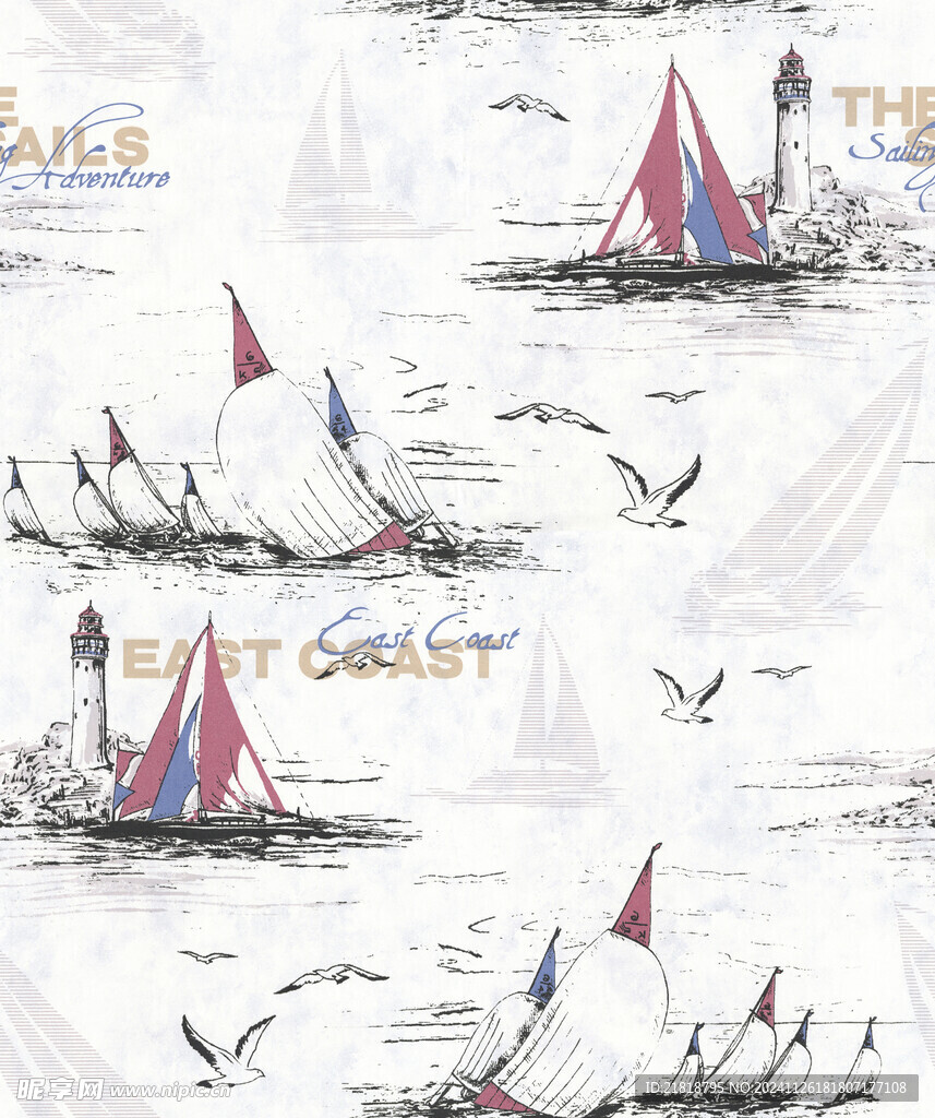 美式壁纸图案图形一个设计单元