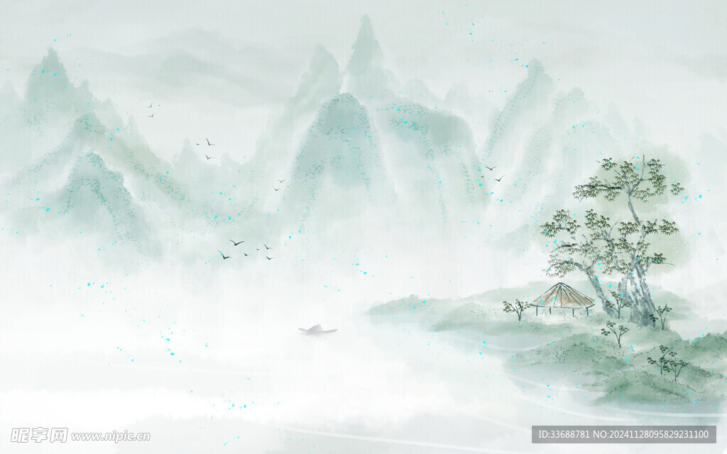 国画水墨山水图片