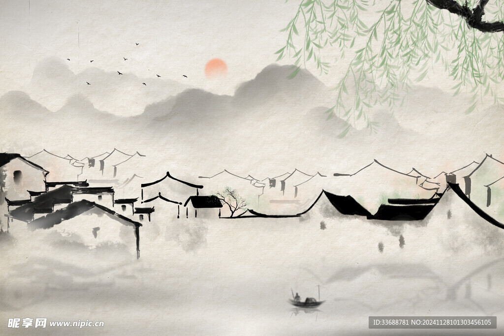 国画水墨山水图片