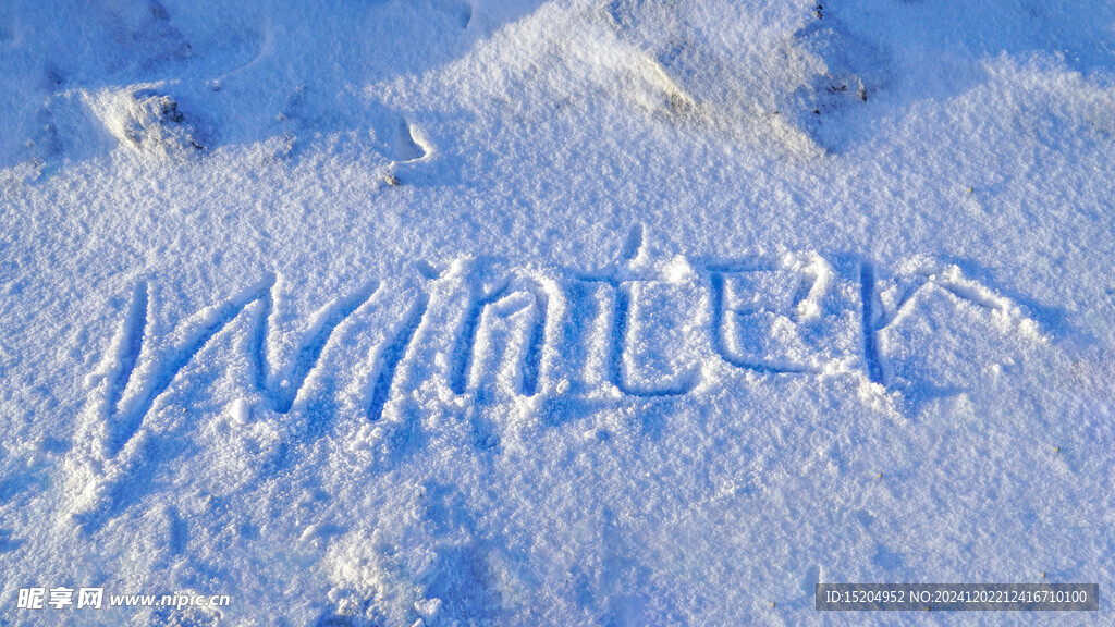 冬天雪地winter英文字