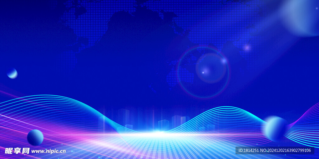 蓝色科技背景 