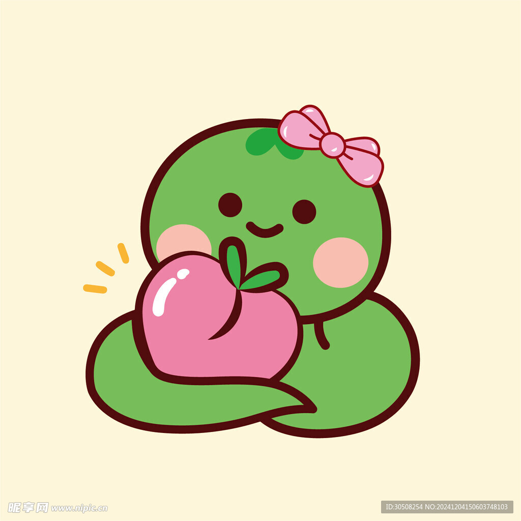 蛇宝宝头插画卡通小青蛇