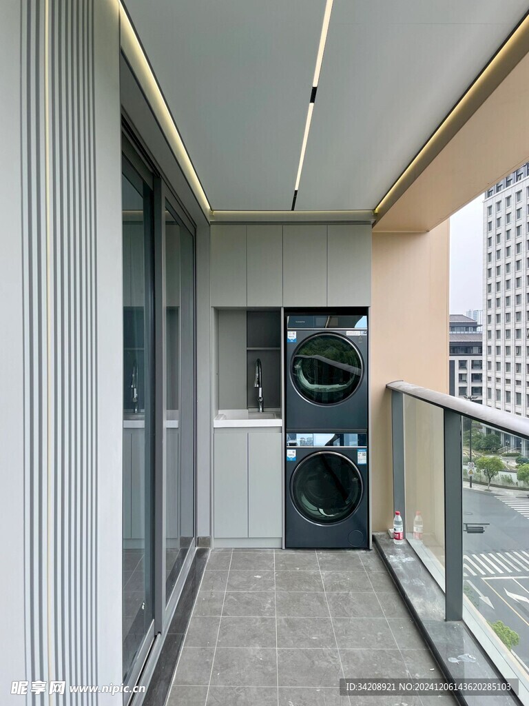 室内设计全屋定制阳台洗衣机柜