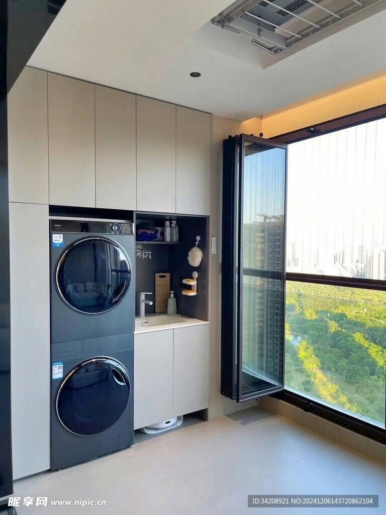 室内设计全屋定制阳台洗衣机柜