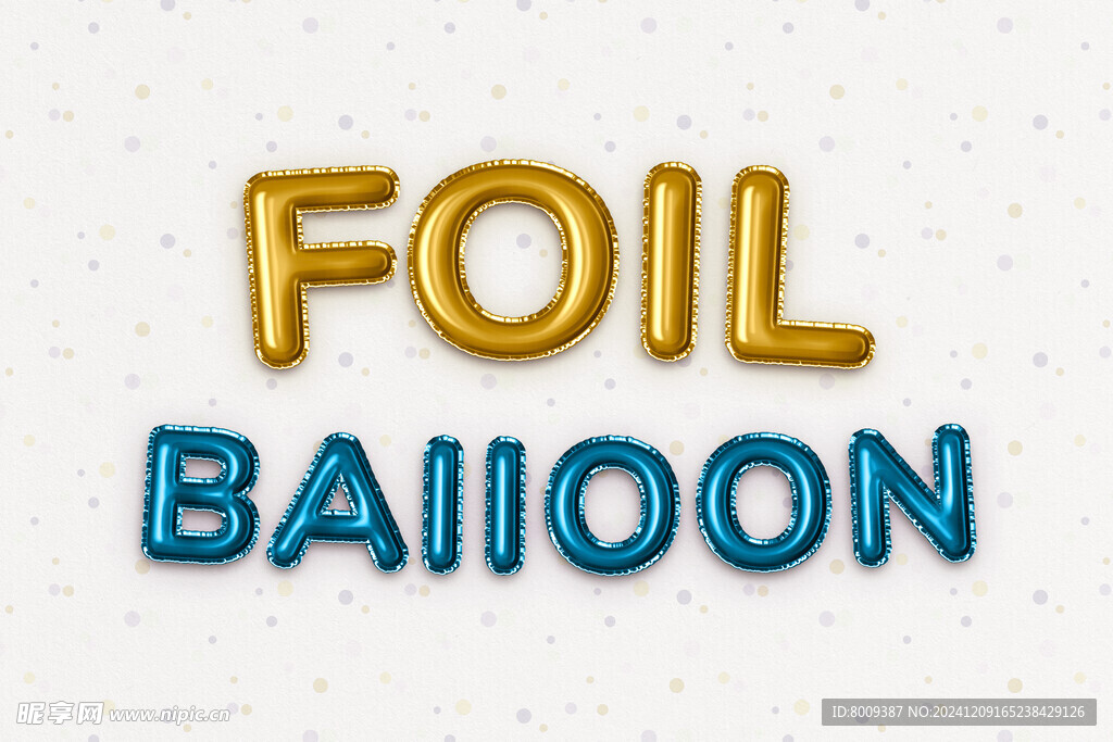 彩色气球艺术字效果