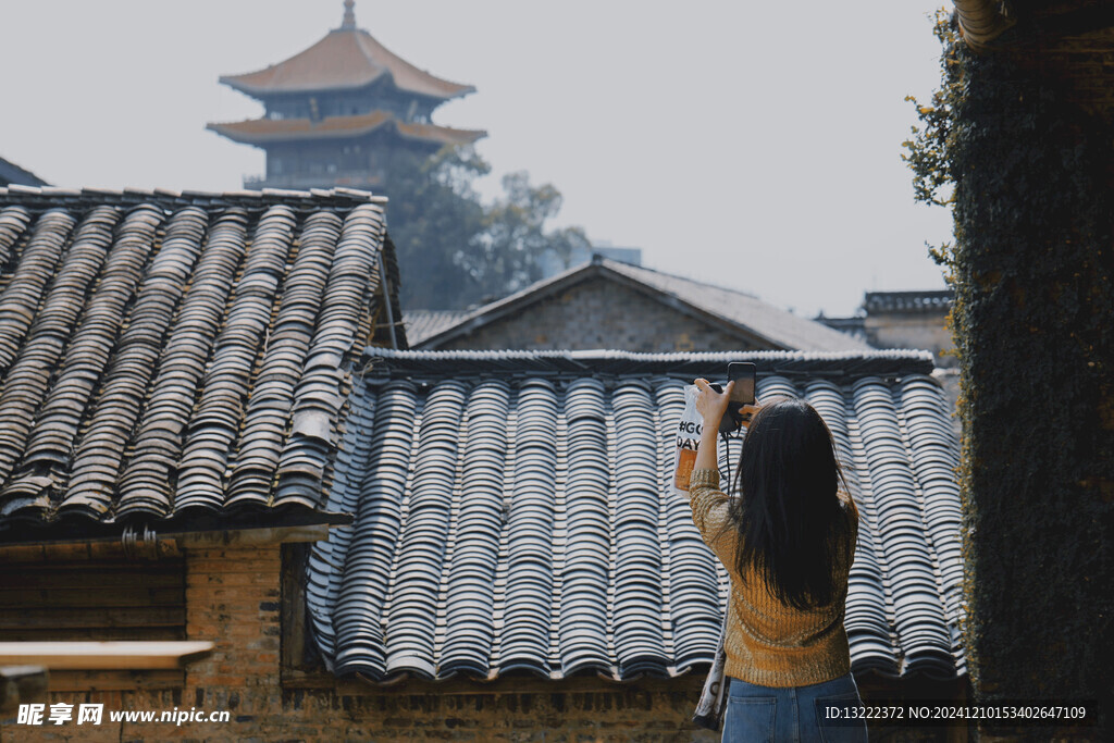 景德镇 屋顶 背影 古建筑