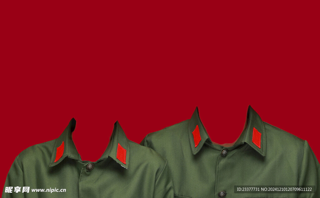 军绿结婚证件照