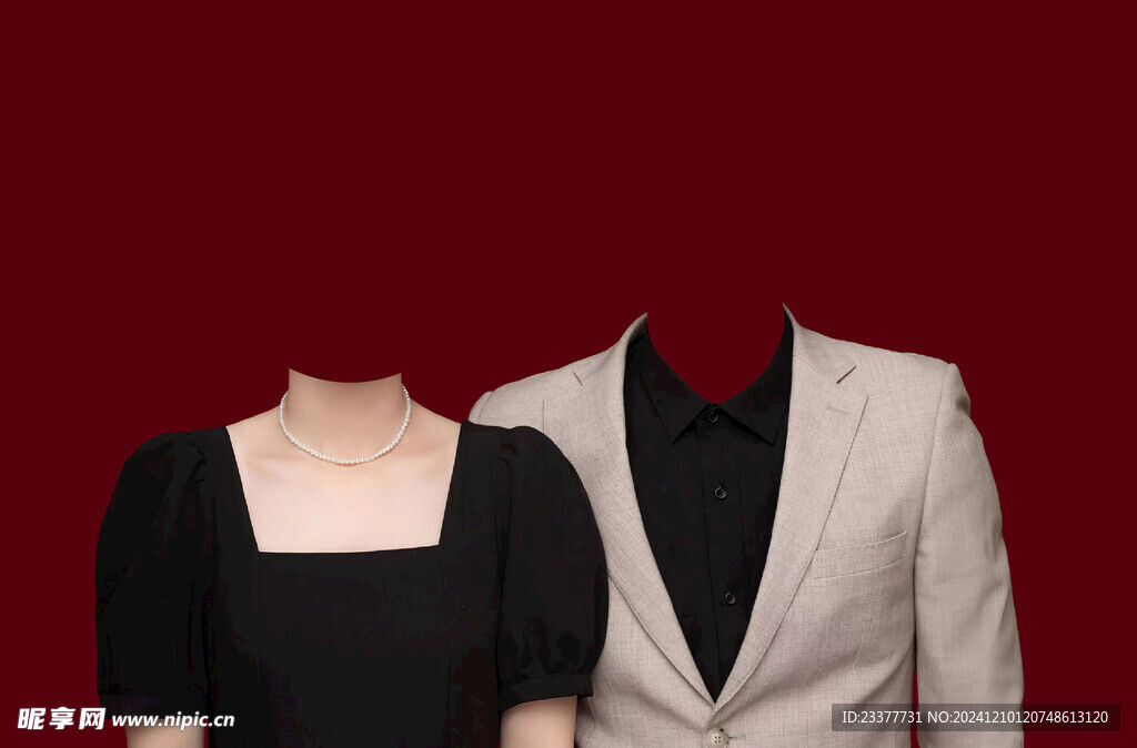 黑色礼服结婚证件照