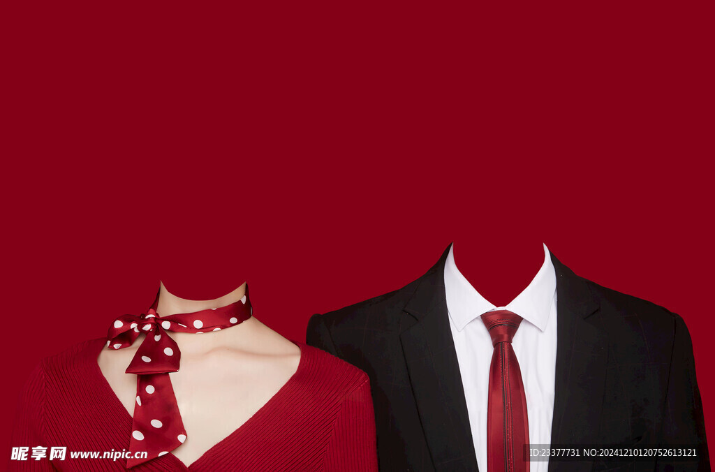 红色结婚证件照