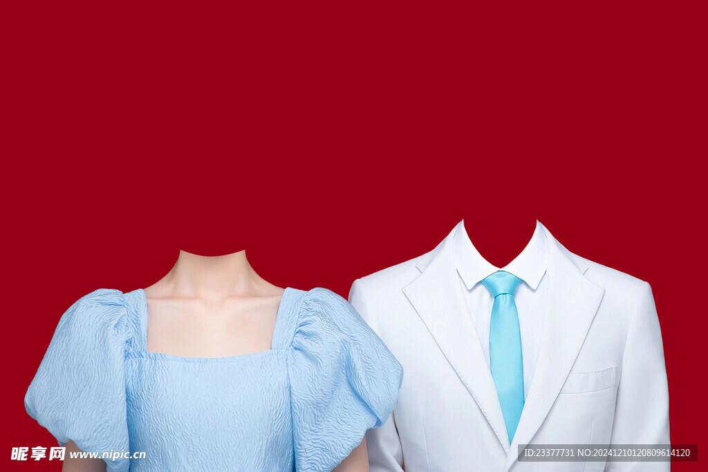 夏季传统结婚证件照