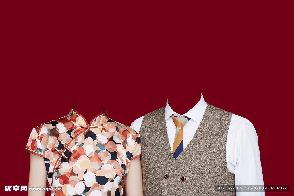 传统结婚证件照