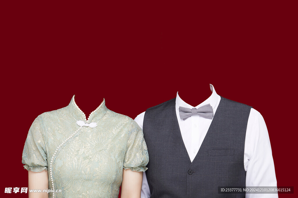 传统结婚证件照